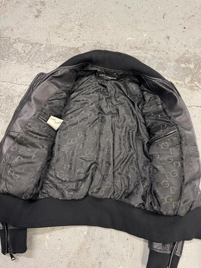 2000s Dolce & Gabbana Black Leather Multi-Zip Jacket WvRYiTb 6