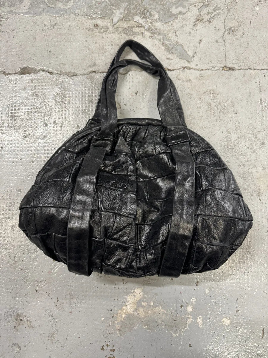 2000s Dolce & Gabbana Black Leather Patchwork Diana Handle Bag OIFqYSk 0