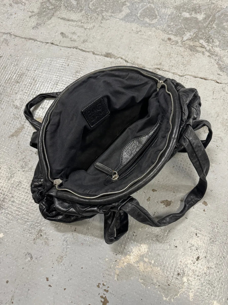 2000s Dolce & Gabbana Black Leather Patchwork Diana Handle Bag OIFqYSk 3