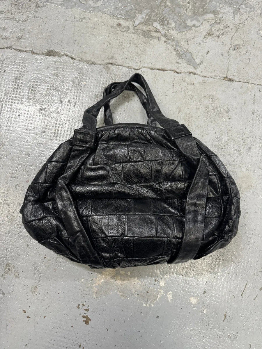 2000s Dolce & Gabbana Black Leather Patchwork Diana Handle Bag OIFqYSk 6