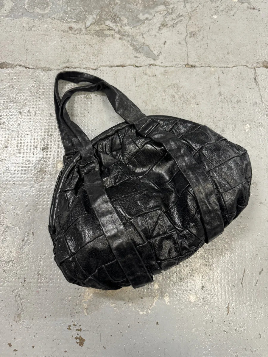 2000s Dolce & Gabbana Black Leather Patchwork Diana Handle Bag OIFqYSk 7