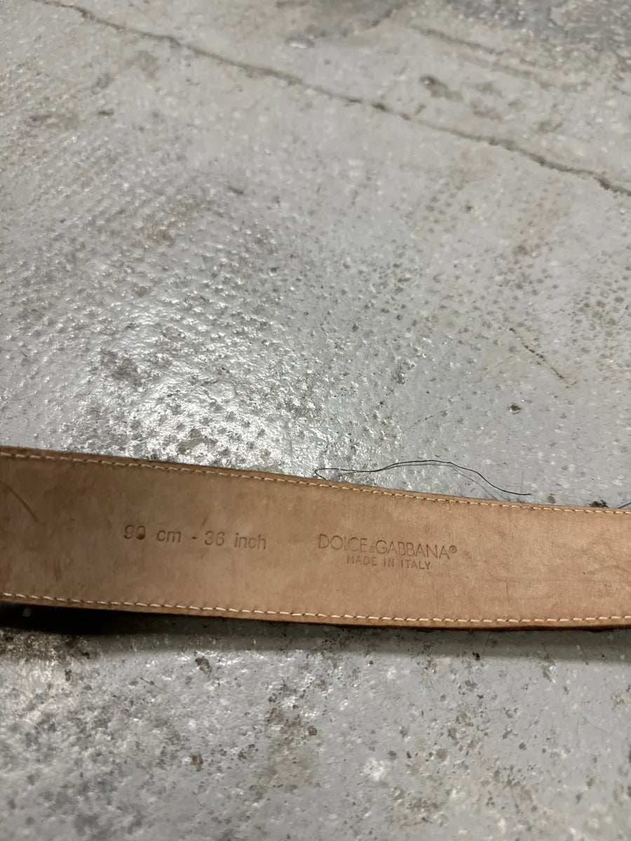 2000s Dolce & Gabbana Black Leather Pony Hair Belt eHwYLOD 5