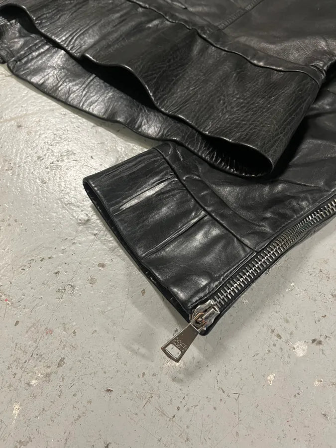 2000s Dolce & Gabbana Black Leather Premium Jacket (M) tPdxgFT 8