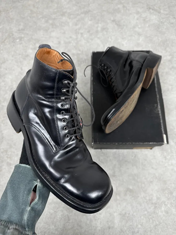 2000s Dolce & Gabbana Black Leather Ranger Boots mYwTUNu 0