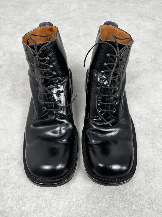 2000s Dolce & Gabbana Black Leather Ranger Boots mYwTUNu 1