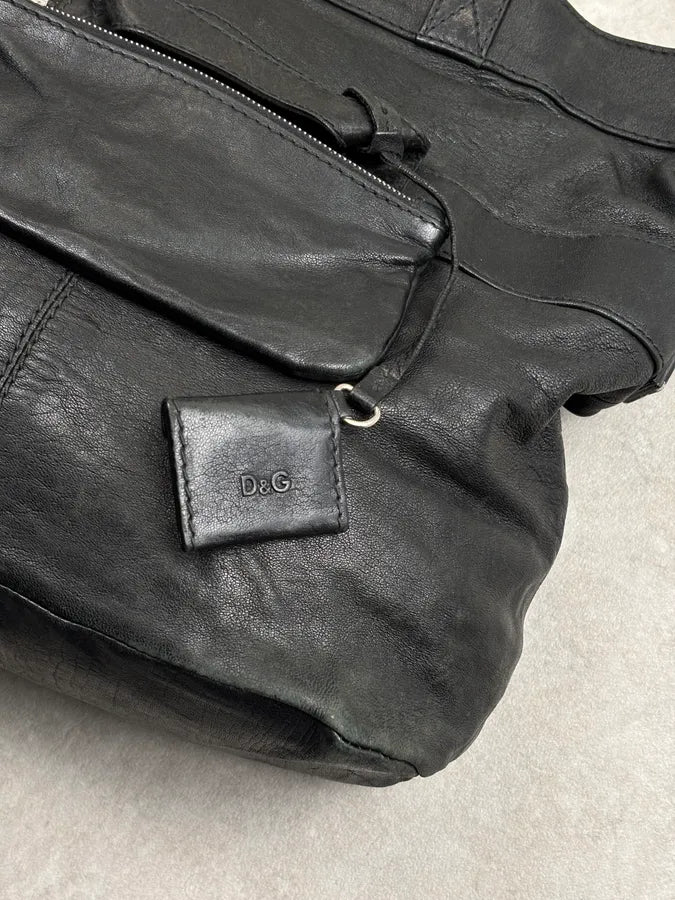 2000s Dolce & Gabbana Black Leather Raquel Bag  tbHVYCl 7
