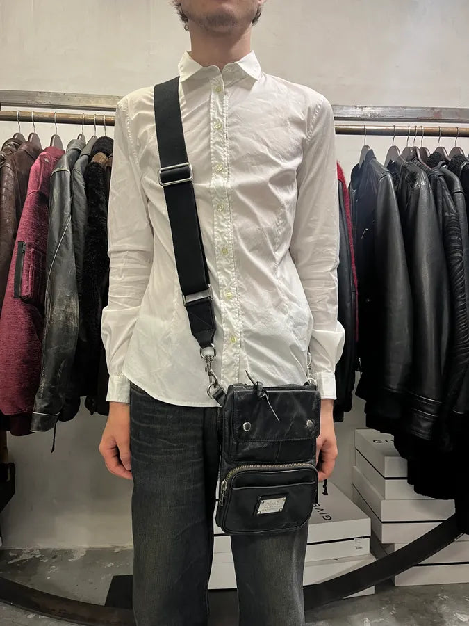 2000s Dolce & Gabbana Black Leather Shoulder Bag BdfvInZ 1