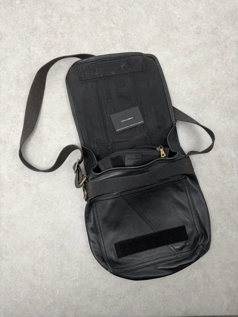 2000s Dolce & Gabbana Black Leather Shoulder Bag ghpRRpq 5