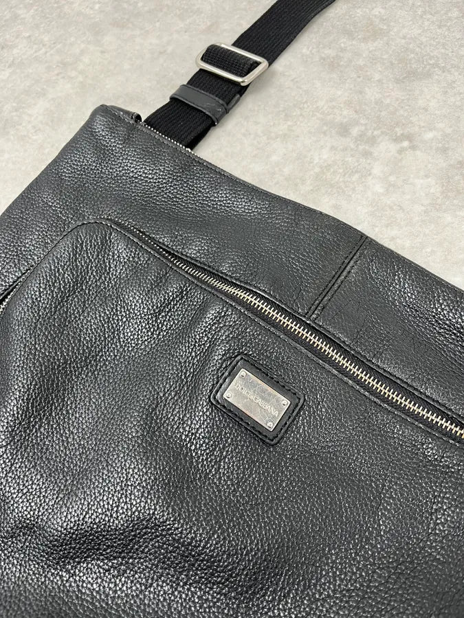 2000s Dolce & Gabbana Black Leather Shoulder Bag vnzEVYV 2