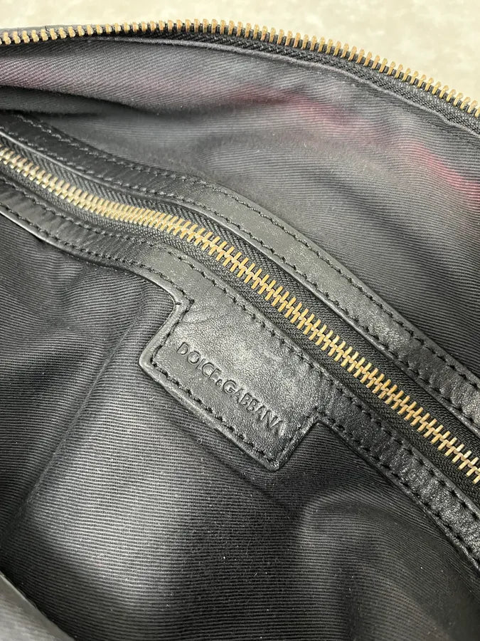 2000s Dolce & Gabbana Black Leather Shoulder Bag vnzEVYV 7