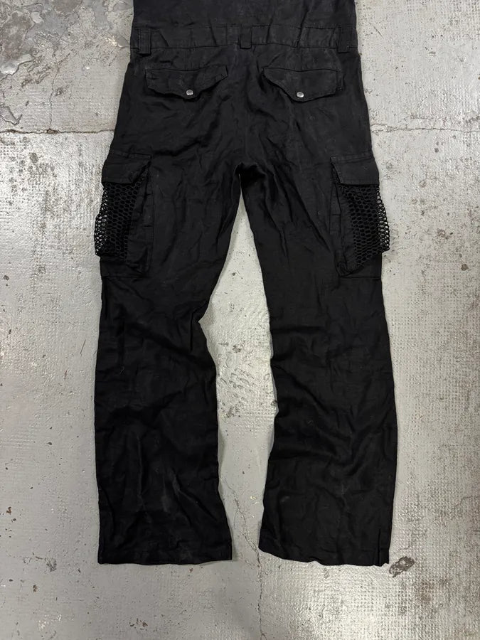 SS2003 Dolce & Gabbana Black Linen Millitary Combi Set cQWnKgN 10