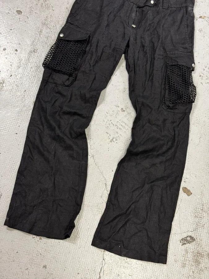 SS2003 Dolce & Gabbana Black Linen Millitary Combi Set cQWnKgN 11