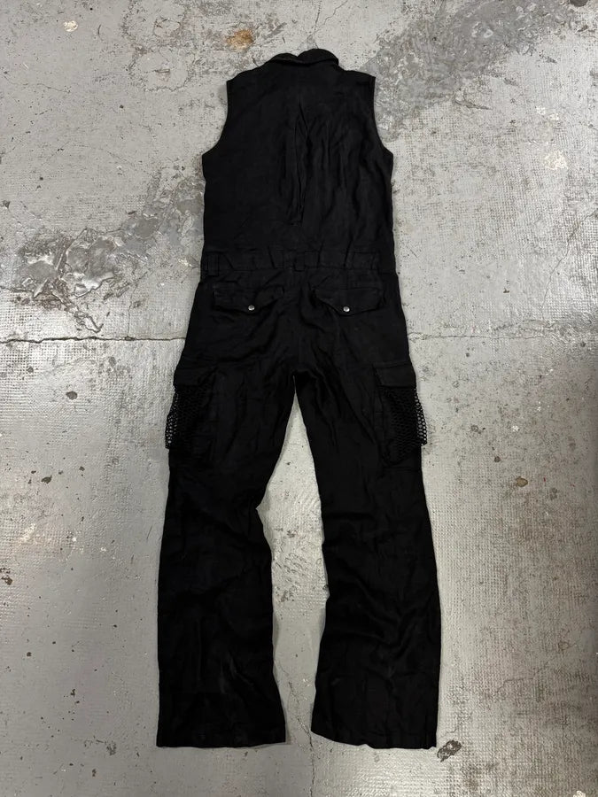 SS2003 Dolce & Gabbana Black Linen Millitary Combi Set cQWnKgN 3