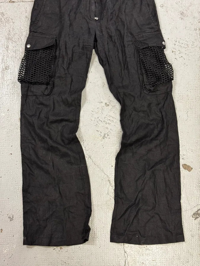 SS2003 Dolce & Gabbana Black Linen Millitary Combi Set cQWnKgN 9