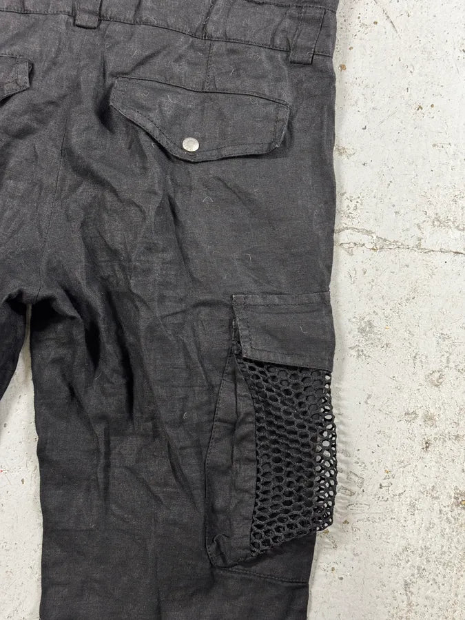SS2003 Dolce & Gabbana Black Linen Millitary Combi Set cQWnKgN 15