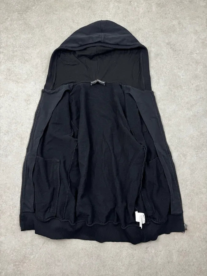 2010s Dolce & Gabbana Black Logo Patch Zip-Up Hoodie badkgOK 6
