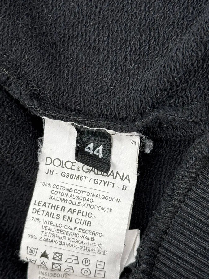 2010s Dolce & Gabbana Black Logo Patch Zip-Up Hoodie badkgOK 10