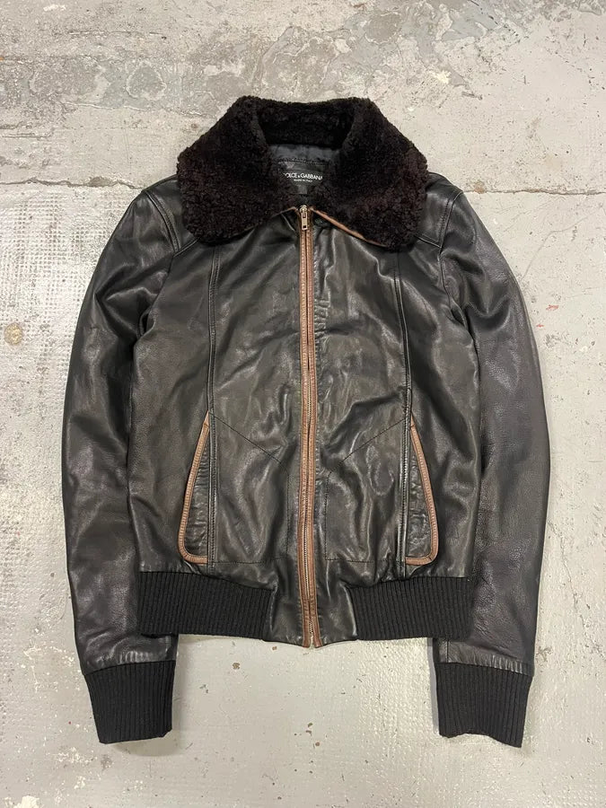 2000s Dolce & Gabbana Black Mafia Leather Jacket ZLyLdVG 0