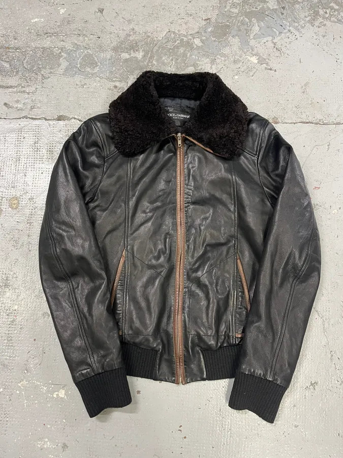 2000s Dolce & Gabbana Black Mafia Leather Jacket ZLyLdVG 2