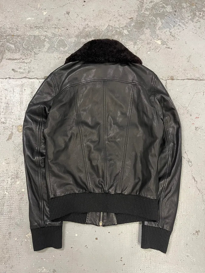 2000s Dolce & Gabbana Black Mafia Leather Jacket ZLyLdVG 6