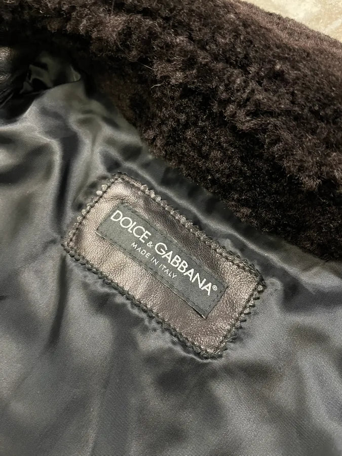 2000s Dolce & Gabbana Black Mafia Leather Jacket ZLyLdVG 8