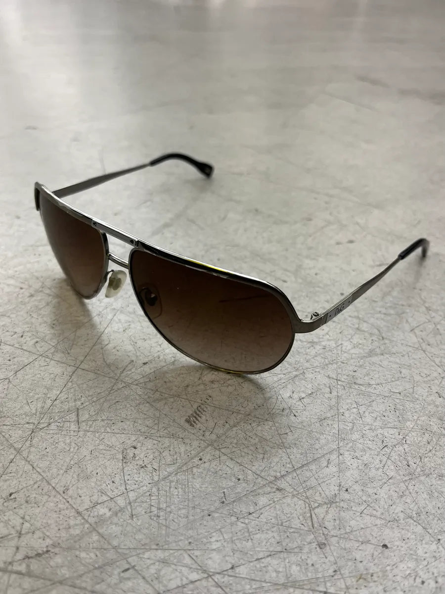 2000s Dolce & Gabbana Black Metal Aviator Sunglasses ghCFWNg 2