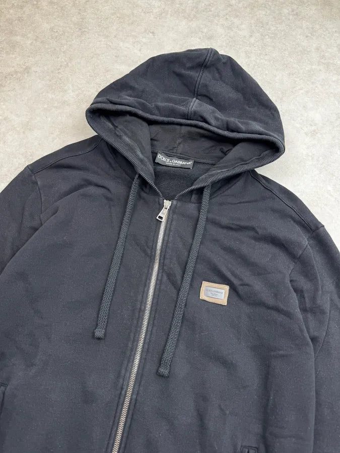 2000s Dolce & Gabbana Black Metal Logo Zip-Up Hoodie PjzyoHw 4