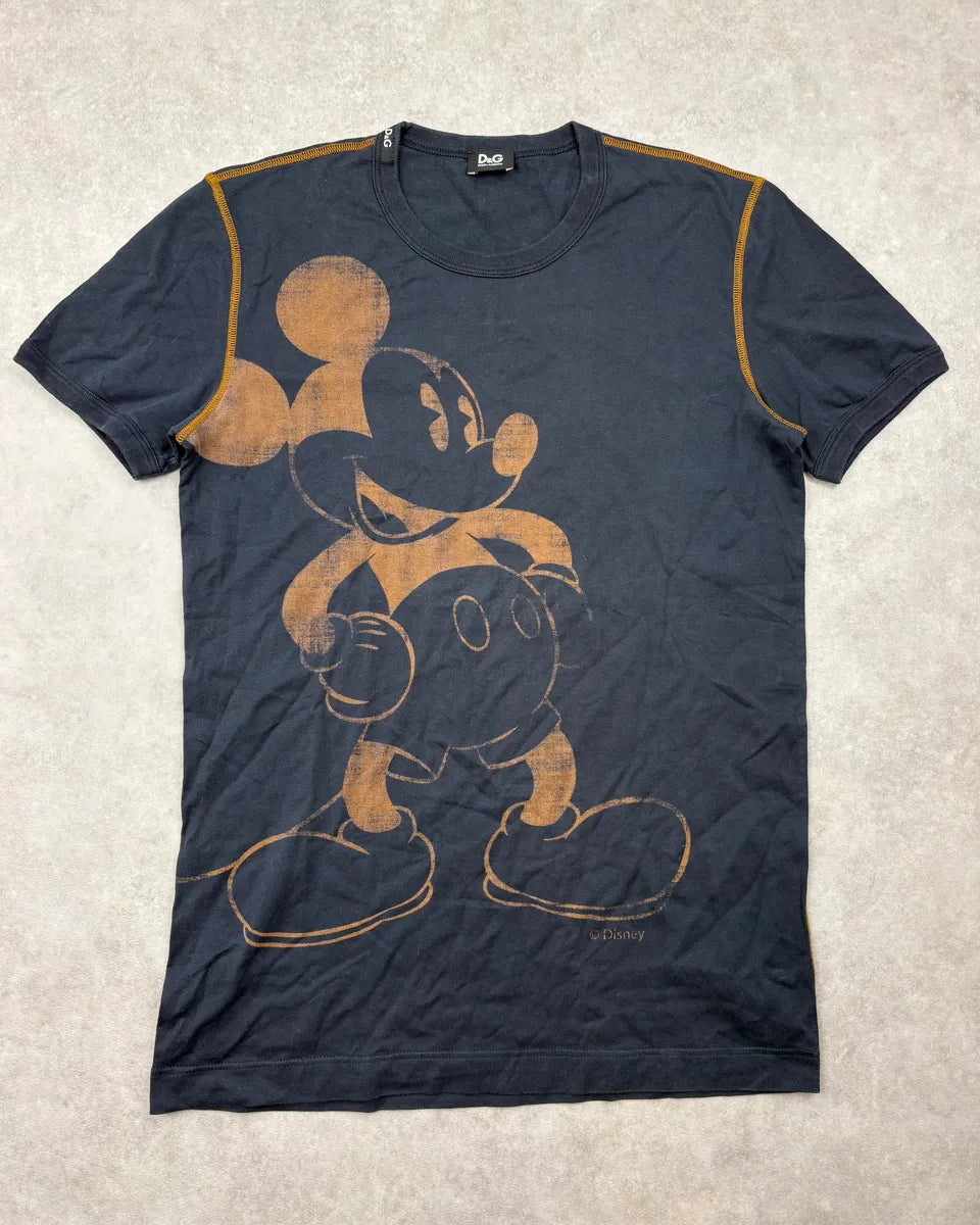 AW2010 Dolce & Gabbana Black Mickey Mouse T-Shirt wxtVKDO 0