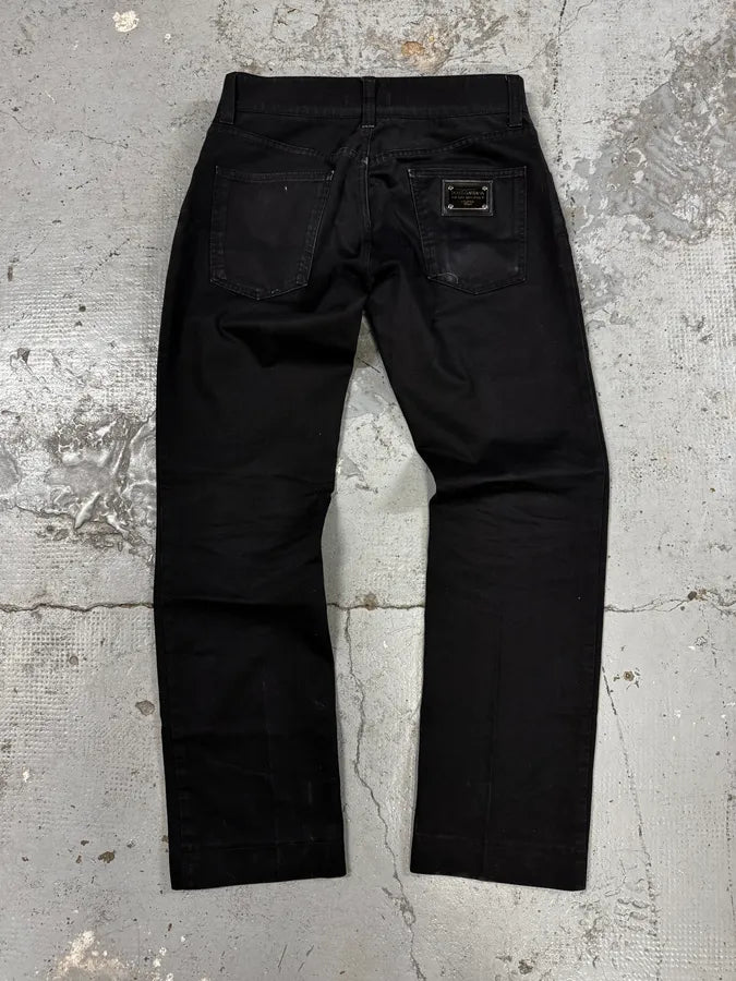 2000s Dolce & Gabbana Black Minimalist Pants sAZOUir 2