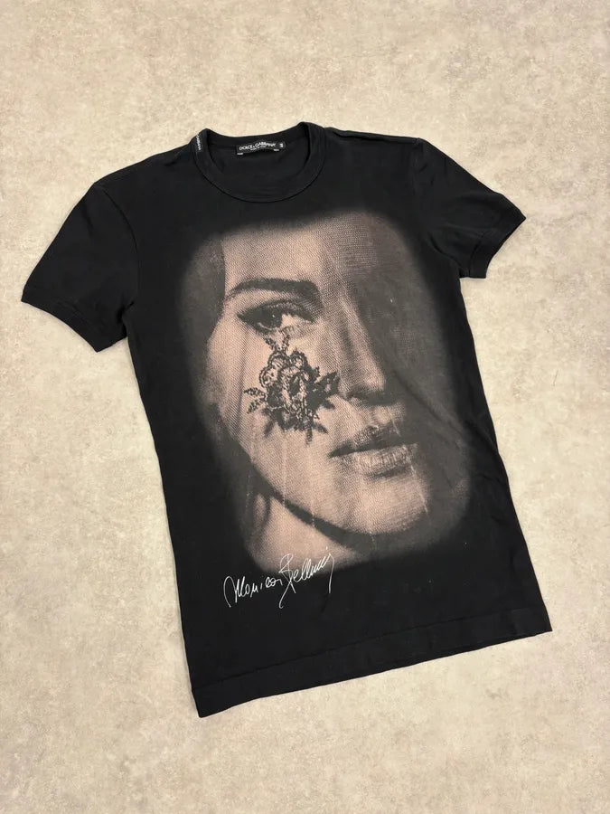 SS2009 Dolce & Gabbana Black Monica Bellucci T-Shirt fZcDCzI 3