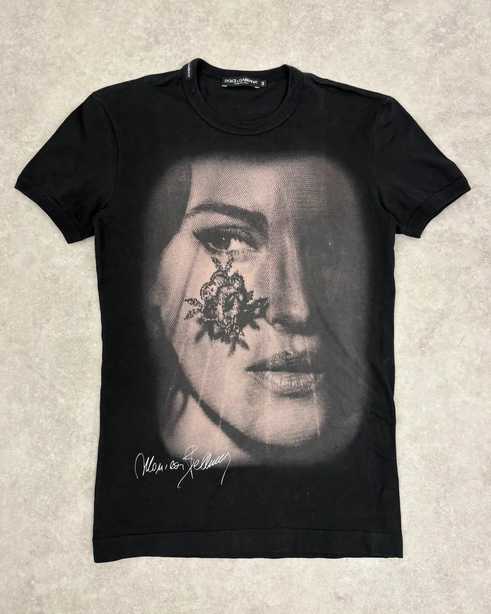 SS2009 Dolce & Gabbana Black Monica Bellucci T-Shirt fZcDCzI 0