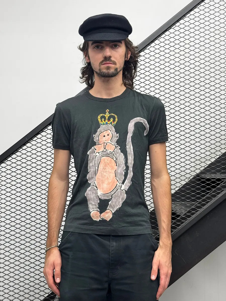 2010s Dolce & Gabbana Black Monkey Crown T-Shirt VQtZrHT 1