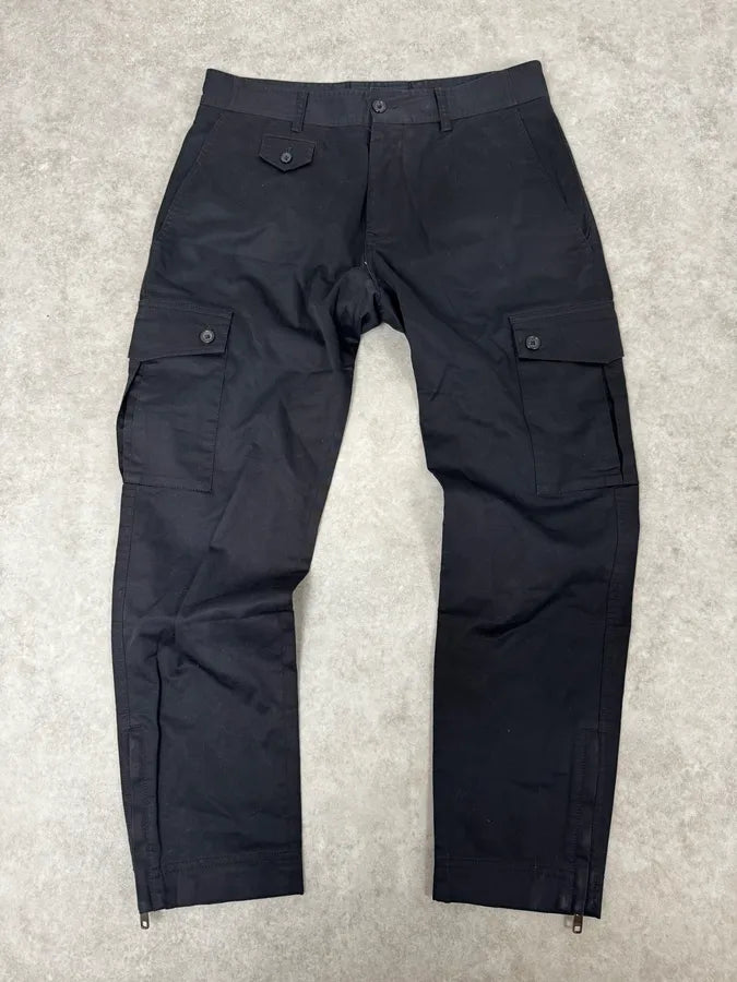 2000s Dolce & Gabbana Black Flat Pockets Pants vRXhwSm 0