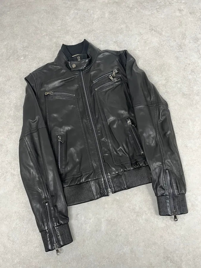 2000s Dolce & Gabbana Black  Multi-Zip Leather Jacket muSyhKg 3