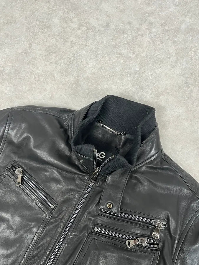 2000s Dolce & Gabbana Black  Multi-Zip Leather Jacket muSyhKg 4