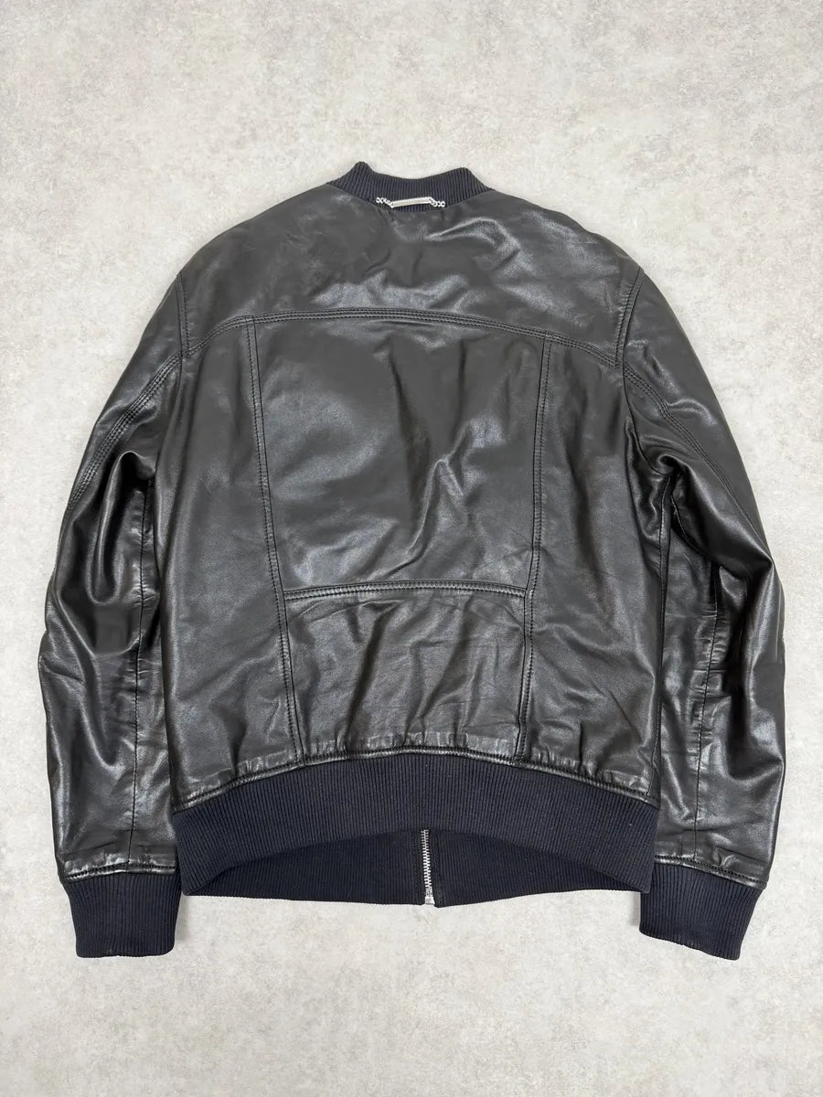 2000s Dolce & Gabbana Black Multi Zips Leather Jacket roCWlCE 1