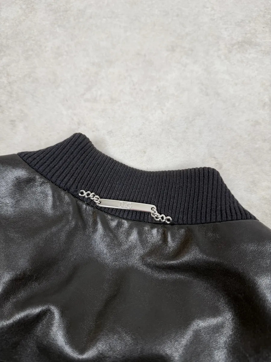 2000s Dolce & Gabbana Black Multi Zips Leather Jacket roCWlCE 7