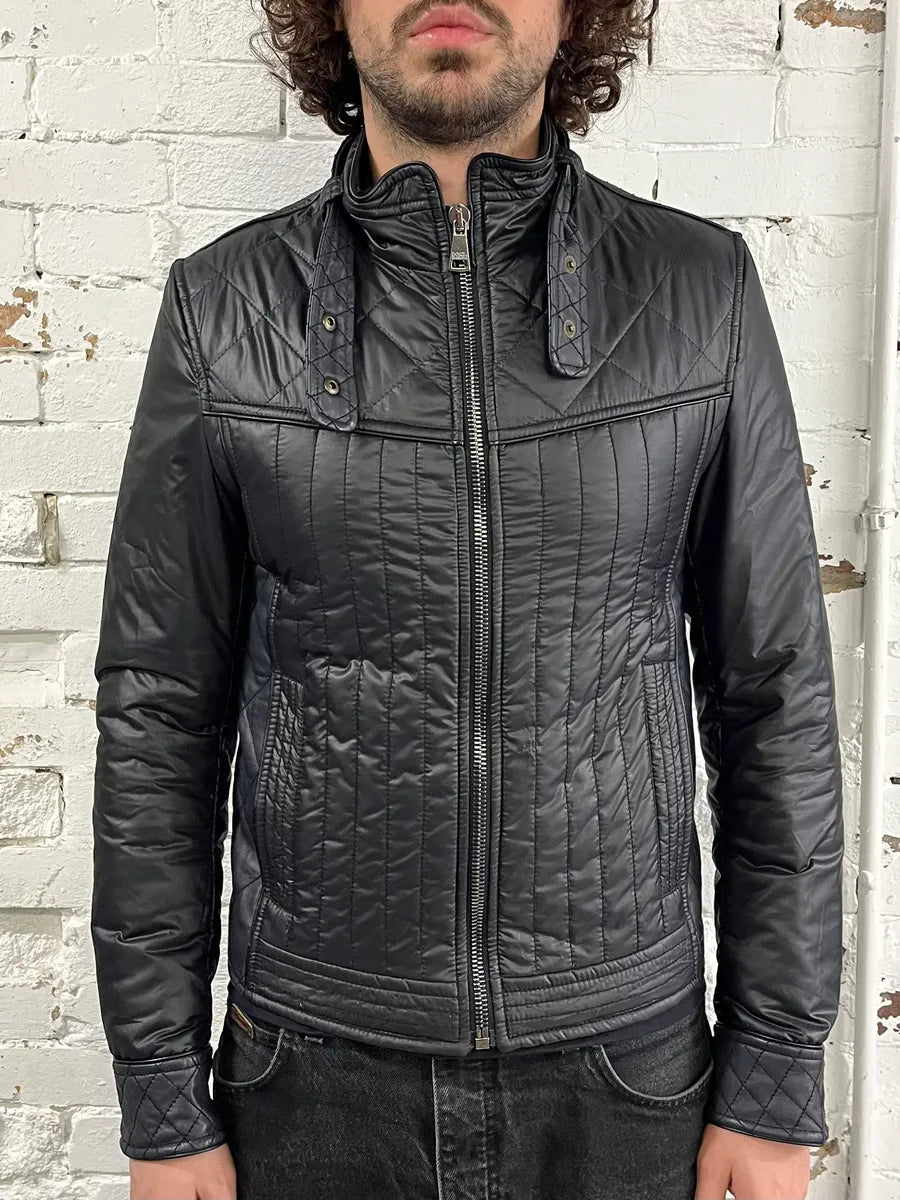 2000s Dolce & Gabbana Black Nylon Biker Jacket JoFlXEp 1