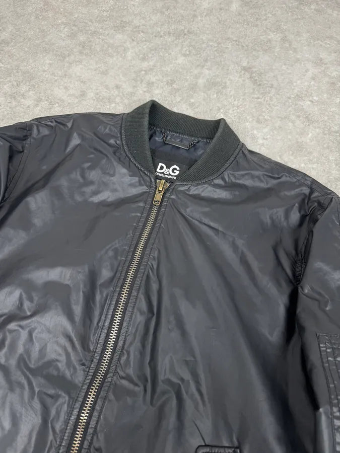 2000s Dolce & Gabbana Black Nylon Bomber Jacket  fzbMWIN 4