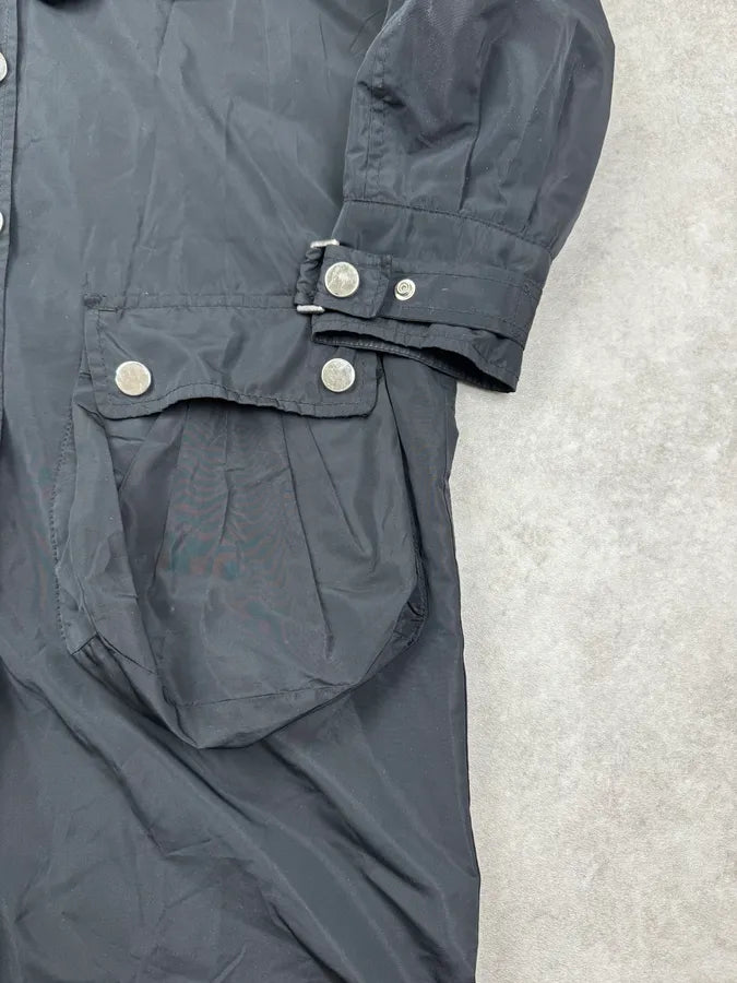 2000s Dolce & Gabbana Black Nylon Long Coat RLQoTiF 9