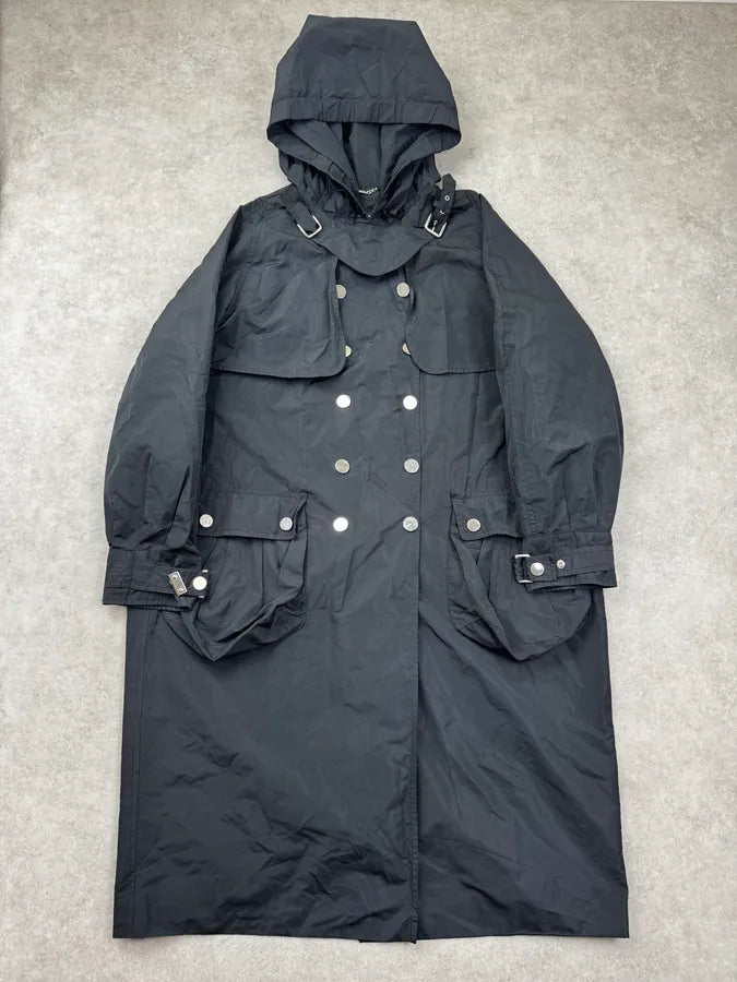 2000s Dolce & Gabbana Black Nylon Long Coat RLQoTiF 0