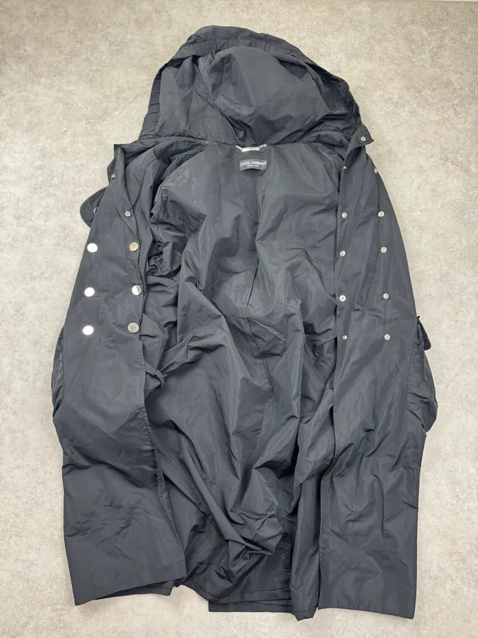 2000s Dolce & Gabbana Black Nylon Long Coat RLQoTiF 7