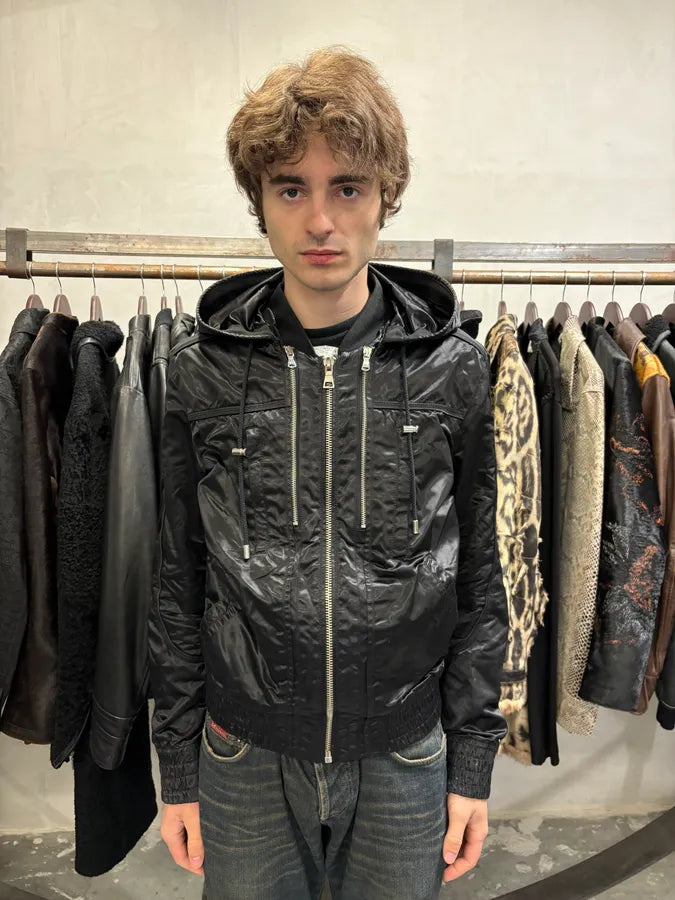 2000s Dolce & Gabbana Black Nylon Hooded Jacket dqbZYnm 1