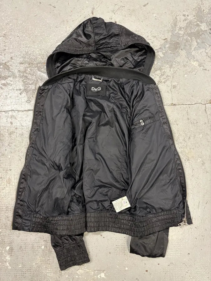 2000s Dolce & Gabbana Black Nylon Hooded Jacket dqbZYnm 7