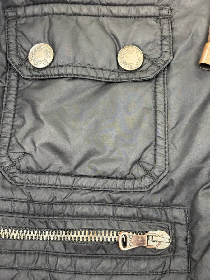AW2003 Dolce & Gabbana Black Nylon Multi-Pocket Bomber Jacket ueJBDLJ 8