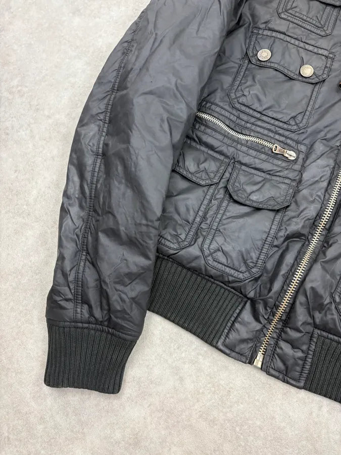AW2003 Dolce & Gabbana Black Nylon Multi-Pocket Bomber Jacket ueJBDLJ 7
