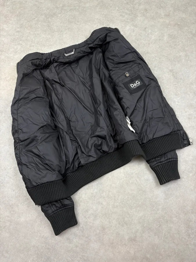 AW2003 Dolce & Gabbana Black Nylon Multi-Pocket Bomber Jacket ueJBDLJ 6