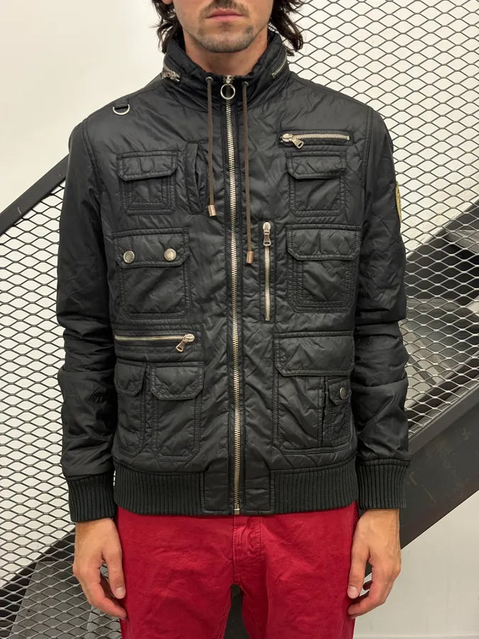 AW2003 Dolce & Gabbana Black Nylon Multi-Pocket Bomber Jacket ueJBDLJ 1