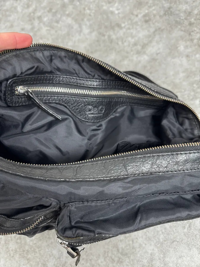 2000s Dolce & Gabbana Black Nylon Zip Cargo Shoulder Bag BhYJCnO 6