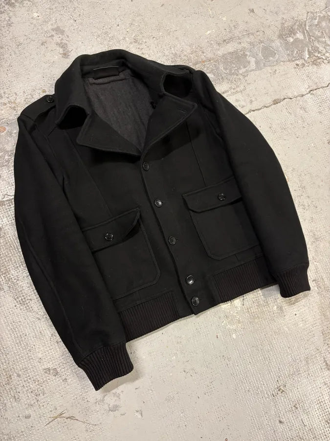 AW2006 Dolce & Gabbana Black Buttoned Premium Wool Jacket cyQGZVE 3
